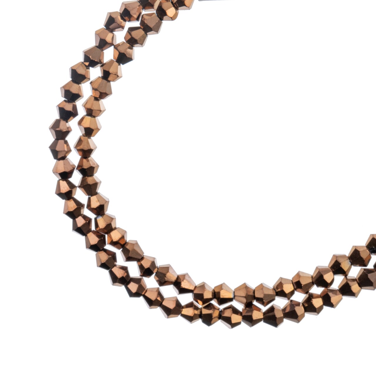 Crystal Lane DIY 2-Strand 7in Opaque Iris Finish Glass Bicone Bead Strands